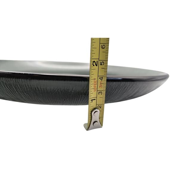 Retro Glass 12.5" Serving Platter, Vintage MCM Gray Smoke Glass - Picture 8 of 8